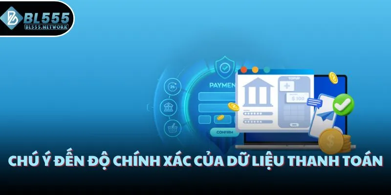 Chú ý đến độ chính xác của dữ liệu thanh toán